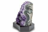 Deep Purple Amethyst Geode With Wood Base - Uruguay #300764-2